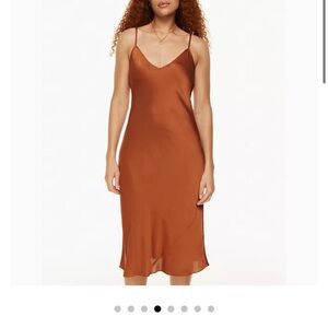 NWT Wilfred Only Slip Midi chestnut gold dress size S